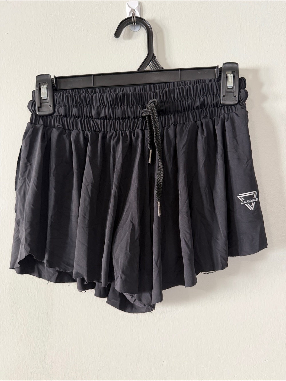 Luogongzi Black Women's Athletic Skort-Style Running Shorts